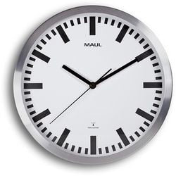 Wanduhr Maul MAULpilot Funk Weiß/Silber