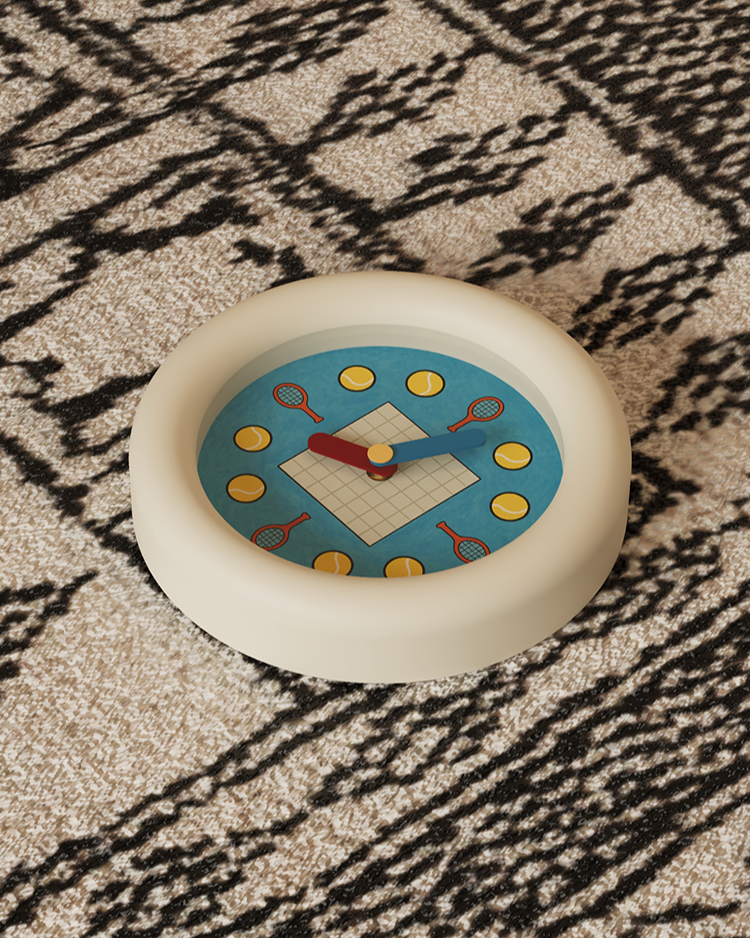 Wanduhr im Tennis-Design