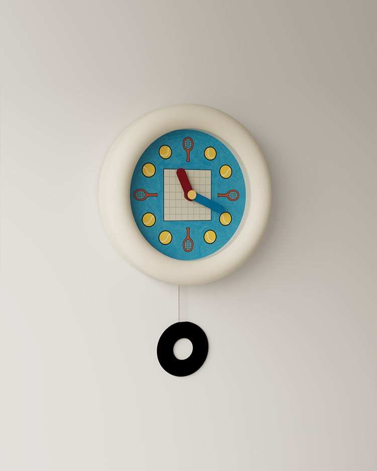 Wanduhr im Tennis-Design