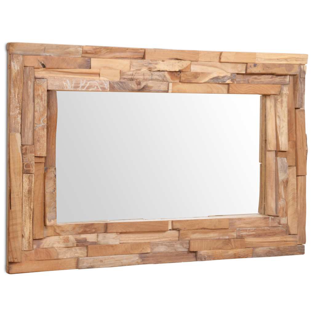 Dekospiegel rechteckig 90x60 cm Teakholz