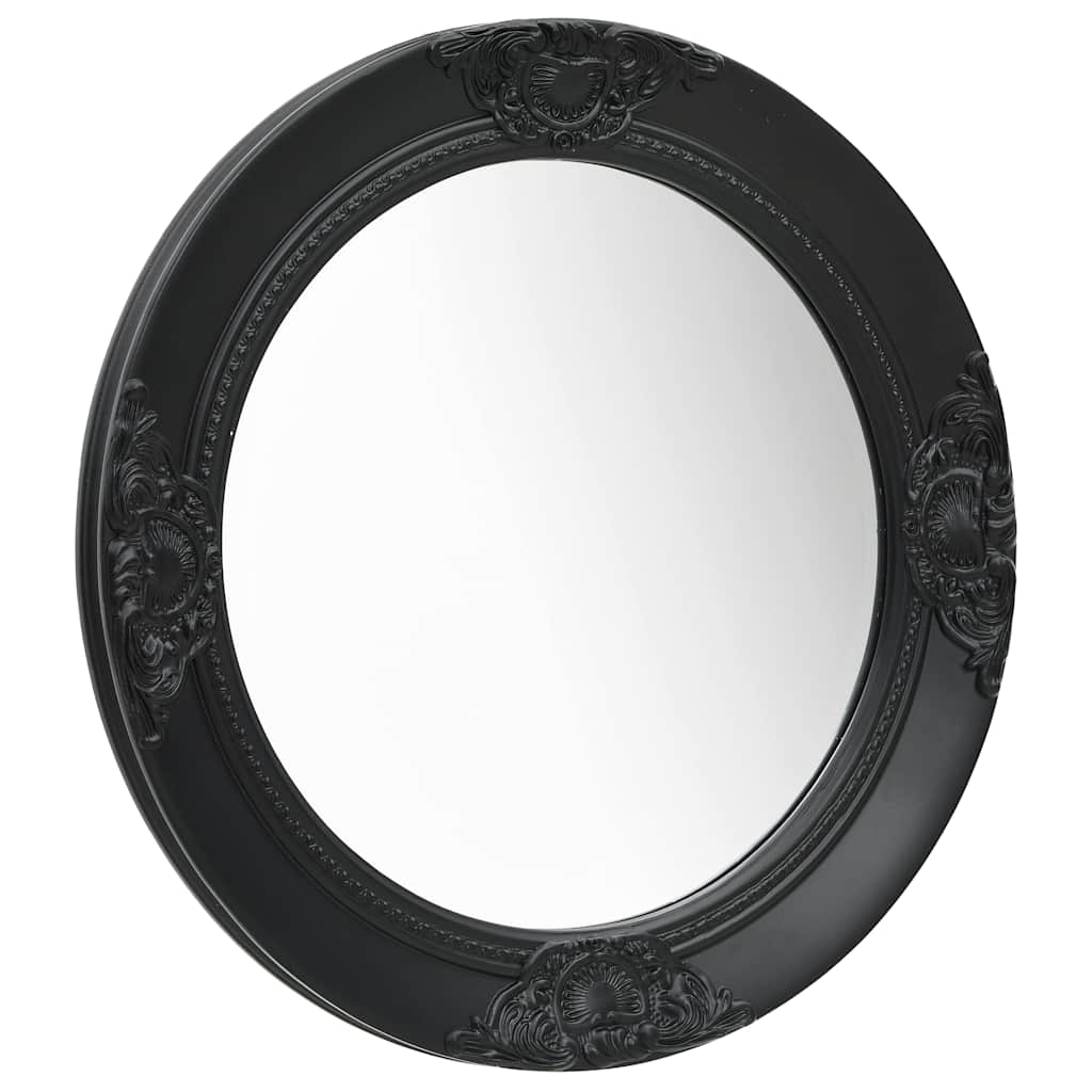 Wandspiegel Barock-Stil 50 cm Schwarz