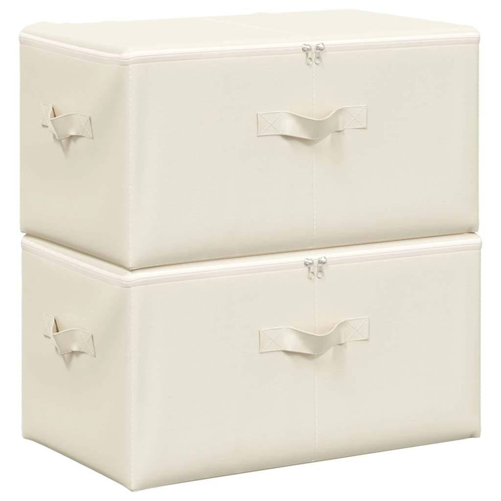 Aufbewahrungsboxen 2 Stk. Stoff 43x34x23 cm Creme