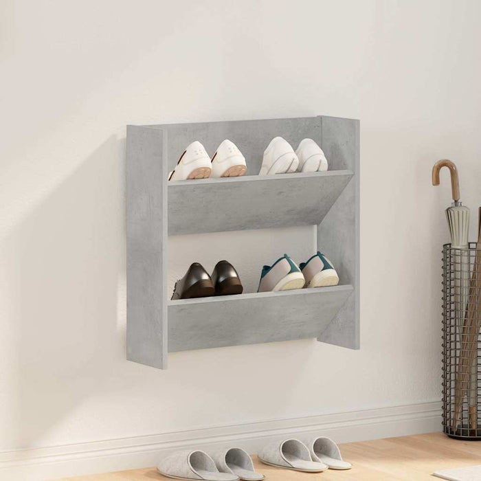 Wand-Schuhschrank Betongrau 60x18x60 cm Holzwerkstoff