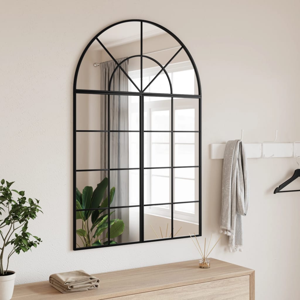 Wandspiegel Bogenform 80x120 cm Eisen Schwarz