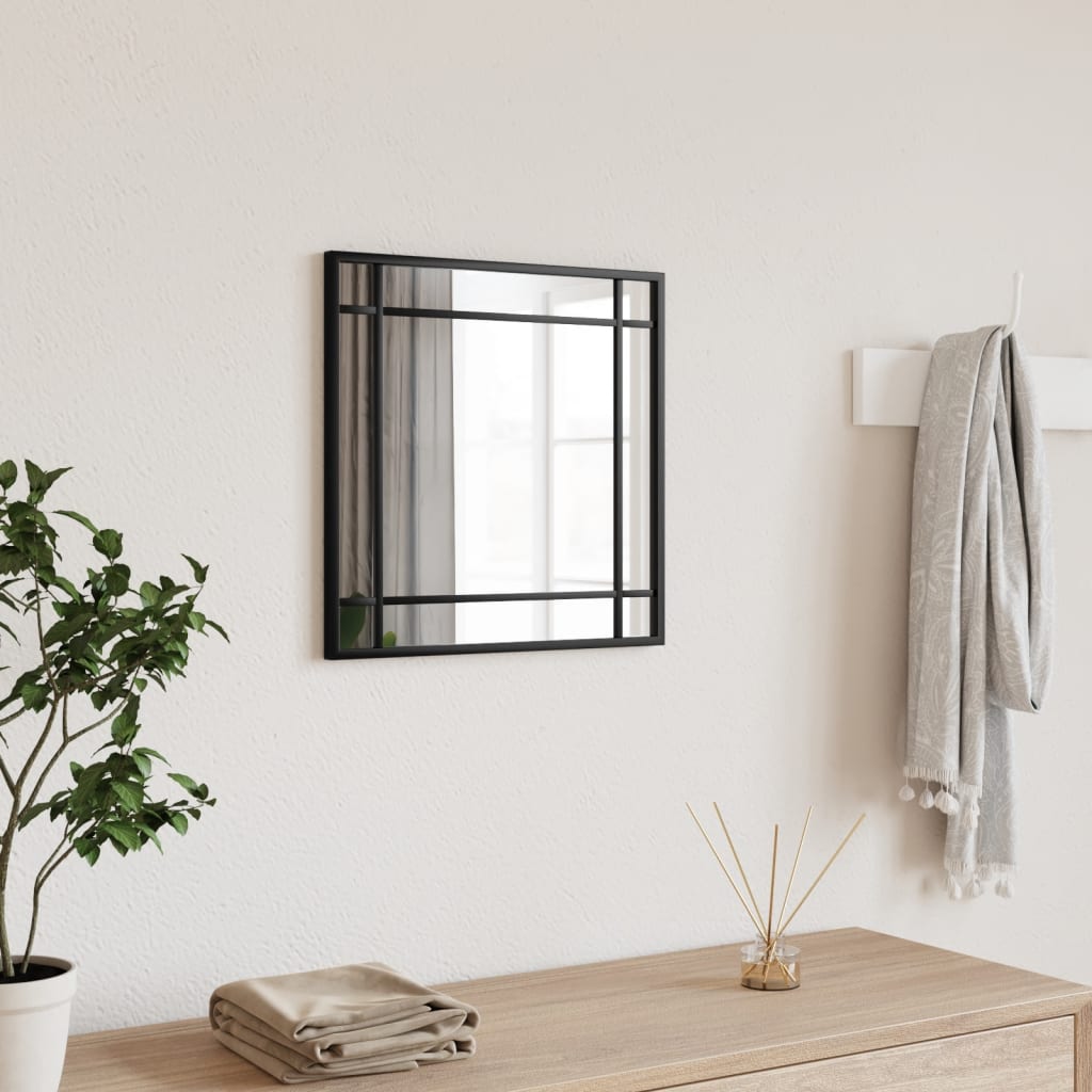 Wandspiegel quadratisch 40x40 cm Eisen Schwarz