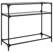 Konsolentisch mit Glasplatte Transparent 98x35x81 cm Stahl