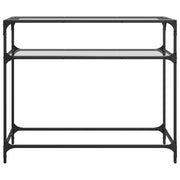 Konsolentisch mit Glasplatte Transparent 98x35x81 cm Stahl