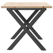 Couchtisch X-Gestell 90x40x45cm Massivholz Kiefer und Stahl