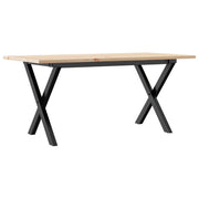 Couchtisch X-Gestell 90x40x45cm Massivholz Kiefer und Stahl
