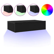 TV-Schrank mit LED-Leuchten Schwarze Eiche 60 x 35 x 15,5 cm