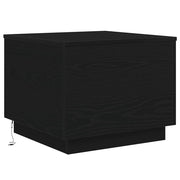 Couchtisch mit LED-Leuchten Schwarz Eichen-Optik 50x50x40 cm