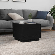 Couchtisch mit LED-Leuchten Schwarz Eichen-Optik 50x50x40 cm