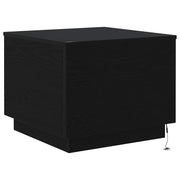 Couchtisch mit LED-Leuchten Schwarz Eichen-Optik 50x50x40 cm