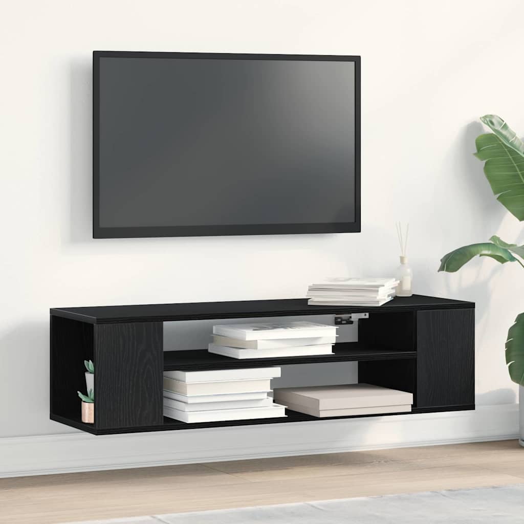 TV-Schränk 100 x 30 x 26,5 cm Schwarz Eichen-Optik