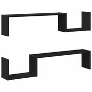 Schwebende Wandregale 2er-Set – Schwarz Eichen-Optik, 100 × 15 × 20 cm