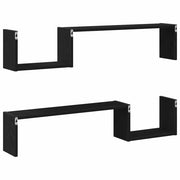 Schwebende Wandregale 2er-Set – Schwarz Eichen-Optik, 100 × 15 × 20 cm
