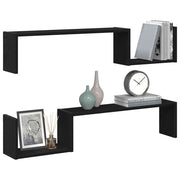 Schwebende Wandregale 2er-Set – Schwarz Eichen-Optik, 100 × 15 × 20 cm