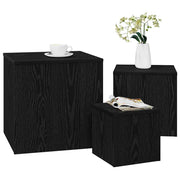 Nestingtisch 3 stk. Schwarz Eichen-Optik 45 x 45 x 45 cm