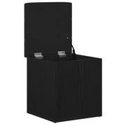 Sitzbank mit Stauraum – Schwarz Eichen-Optik, 42 × 42 × 45 cm