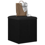 Sitzbank mit Stauraum – Schwarz Eichen-Optik, 42 × 42 × 45 cm
