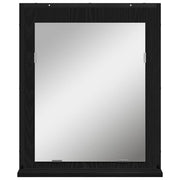 Wandspiegel mit Ablage – Schwarz Eichen-Optik, 50 × 12 × 60 cm