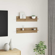 Wandregal 2 stk. Artisan-Eiche 80 x 11,5 x 18 cm Holzwerkstoff