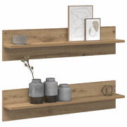 Wandregal 2 stk. Artisan-Eiche 80 x 11,5 x 18 cm Holzwerkstoff