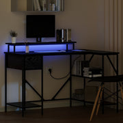 Schreibtisch Schwarz Eichen-Optik 120 × 79 × 86,5 cm