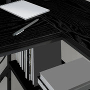 Schreibtisch Schwarz Eichen-Optik 120 × 79 × 86,5 cm