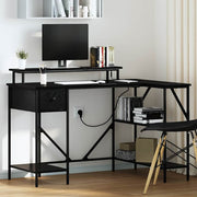 Schreibtisch Schwarz Eichen-Optik 120 × 79 × 86,5 cm