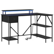 Schreibtisch Schwarz Eichen-Optik 120 × 79 × 86,5 cm