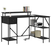 Schreibtisch Schwarz Eichen-Optik 120 × 79 × 86,5 cm