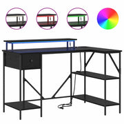 Schreibtisch Schwarz Eichen-Optik 120 × 79 × 86,5 cm