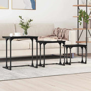 Nesting Couchtisch 3 stk. Schwarz Eichen-Optik Holzwerkstoff