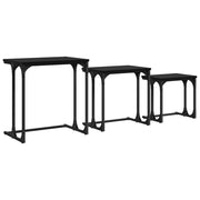 Nesting Couchtisch 3 stk. Schwarz Eichen-Optik Holzwerkstoff
