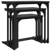 Nesting Couchtisch 3 stk. Schwarz Eichen-Optik Holzwerkstoff