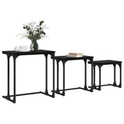 Nesting Couchtisch 3 stk. Schwarz Eichen-Optik Holzwerkstoff