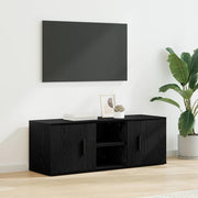 TV-Schränk 100 x 31,5 x 35 cm Schwarz Eichen-Optik