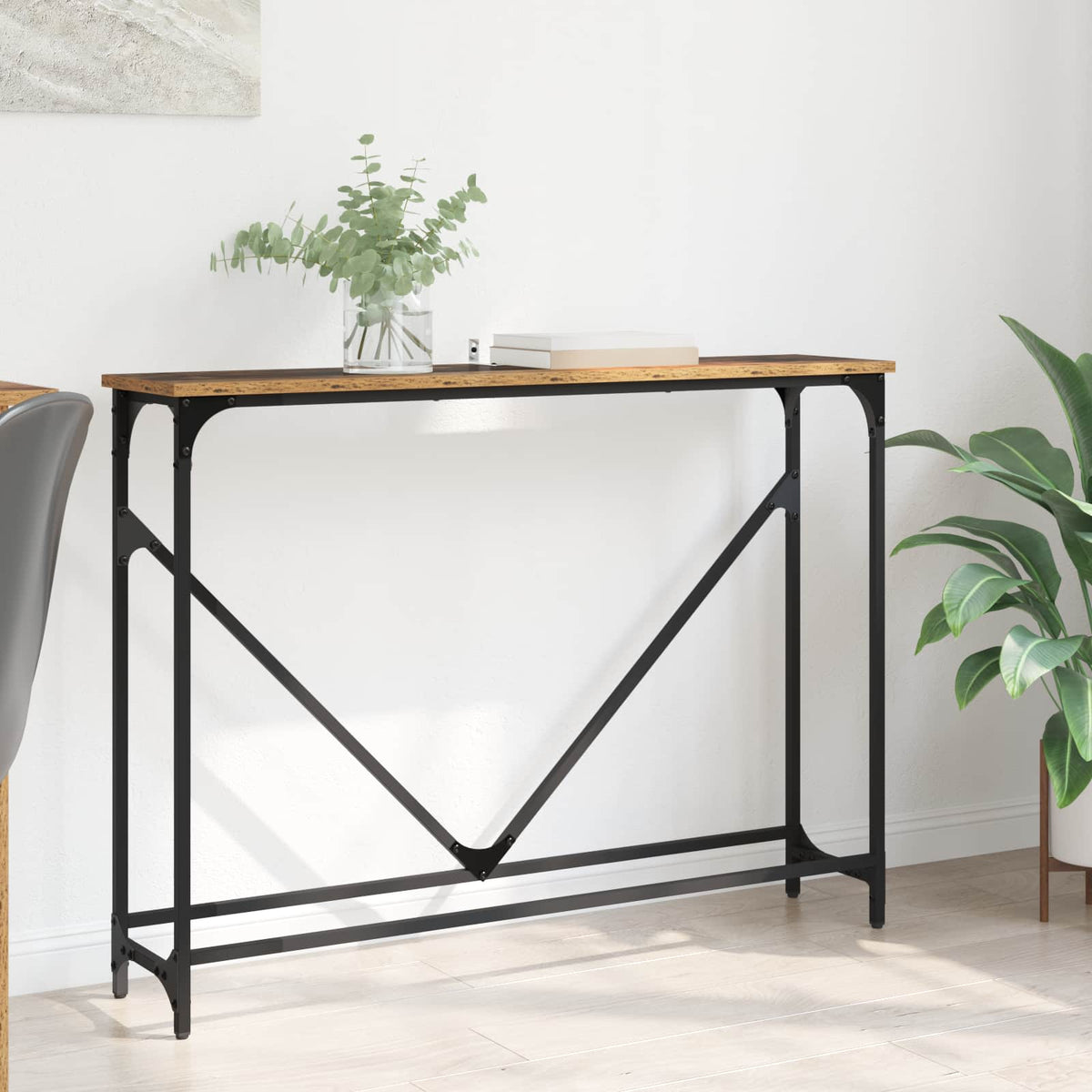 Schmaler Konsolentisch 102 × 23 × 75 cm – Altholz