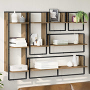 Wandregal-Set 6 stk. Artisan-Eiche 100 x 25 x 30 cm