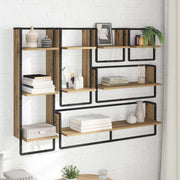 Wandregal-Set 6 stk. Artisan-Eiche 100 x 25 x 30 cm