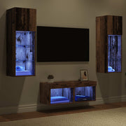 TV-Wandregale 4 stk. Artisan-Eiche Holzwerkstoff