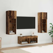 TV-Wandregale 4 stk. Artisan-Eiche Holzwerkstoff