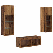 TV-Wandregale 4 stk. Artisan-Eiche Holzwerkstoff