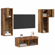 TV-Wandregale 4 stk. Artisan-Eiche Holzwerkstoff