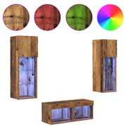 TV-Wandregale 4 stk. Artisan-Eiche Holzwerkstoff