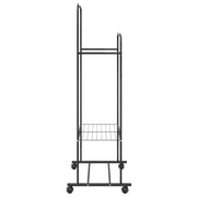 Kleiderständer Schwarz mit Drahtablagen – 80 × 53 × 156 cm