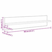 Wandregale 4 stk. Artisan-Eiche 80 x 11,5 x 18 cm Holzwerkstoff