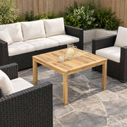 Couchtisch Weiß 80 x 80,5 x 45 cm Massivholz Akazie