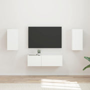 TV-Wandregal-Set 4 stk. Weiß Holzwerkstoff